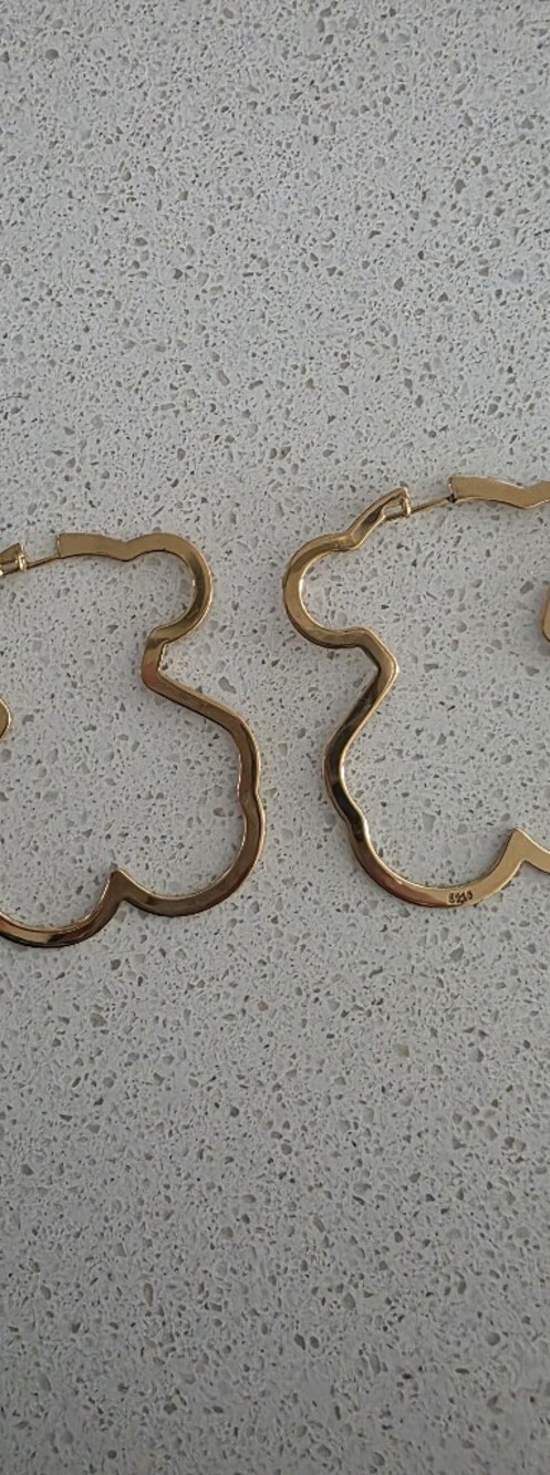 Tous Silueta bear Earrings in Silver Vermeil (Gold)